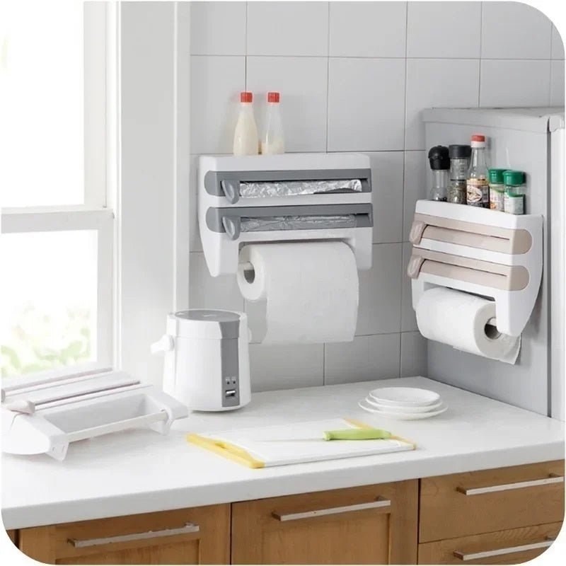 TIEROVA - Tiered Kitchen Wrap Organizer For Clear Counters