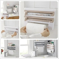 TIEROVA - Tiered Kitchen Wrap Organizer For Clear Counters