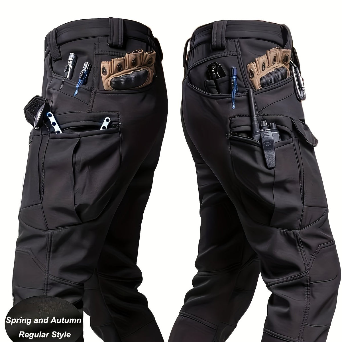 ROVEXIL - Men's Stretch Cargo Pants for Flexible Pocket Storage