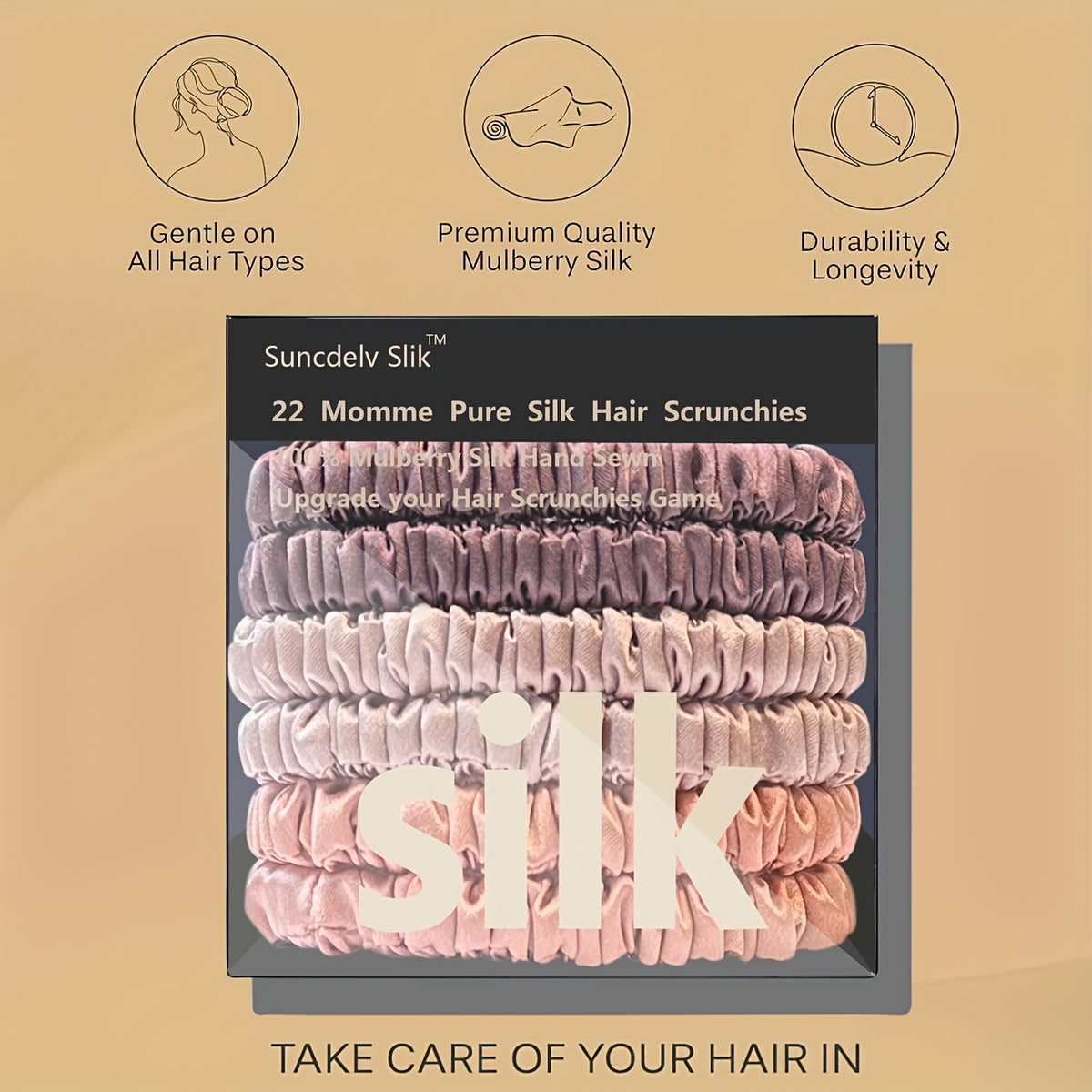 TRESYVA - Silk Scrunchie Set for Gentle, Friction-Reducing Styling