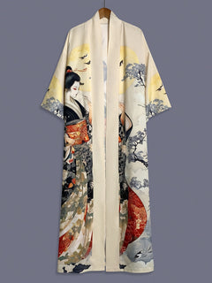 KAVYORI - Satin Kimono Cover-Up for Effortless Layered Style
