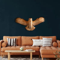 NOCTYRA - Handcrafted Wood Owl Wall Art for a Striking Focal Point