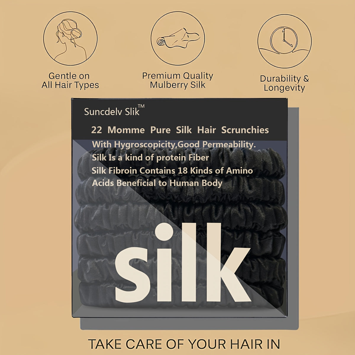 TRESYVA - Silk Scrunchie Set for Gentle, Friction-Reducing Styling