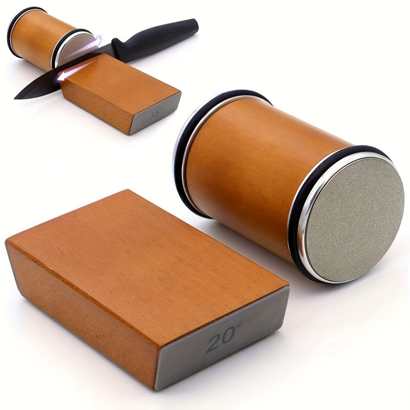 Schleifstein-Set DuoCut | Diamantstein mit Magnet-Halterung | 15° & 20° Schleifwinkel | Holz & Metall