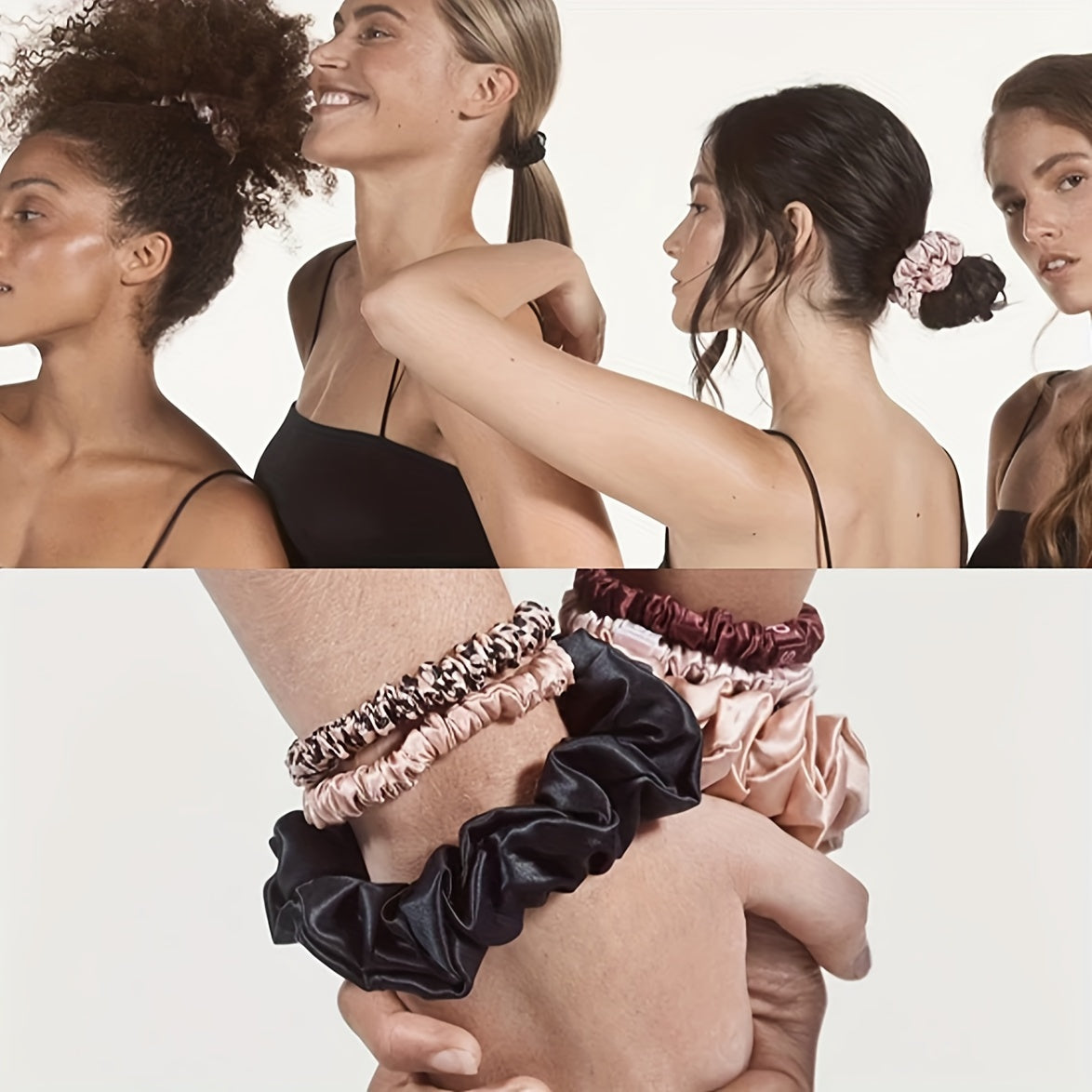 TRESYVA - Silk Scrunchie Set for Gentle, Friction-Reducing Styling