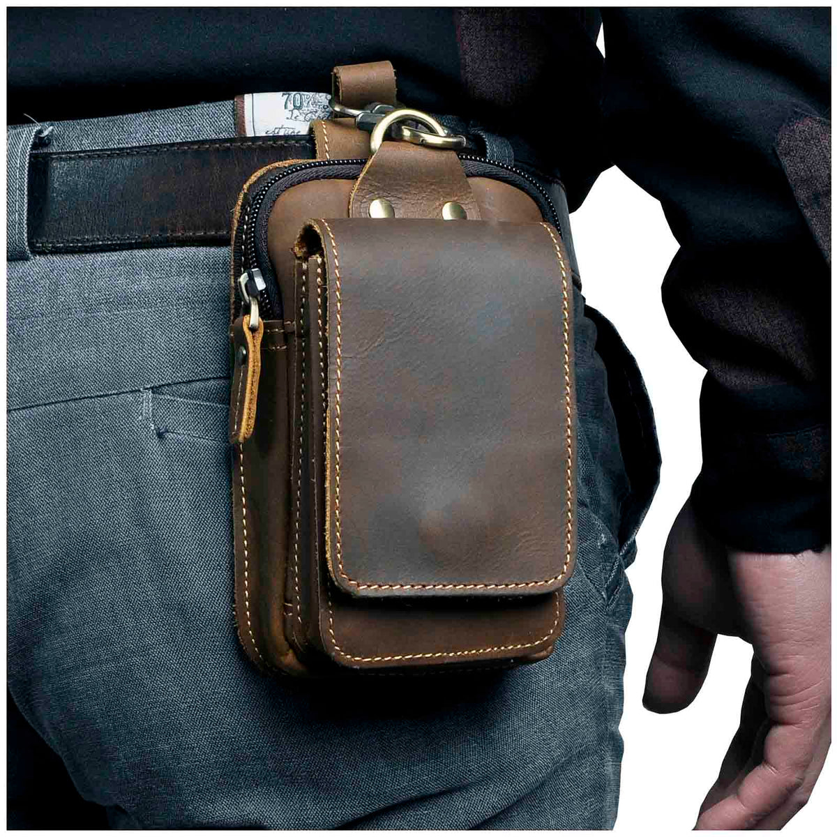 VYRELLO - Leather Waist Pack for Secure Hands-Free Carry