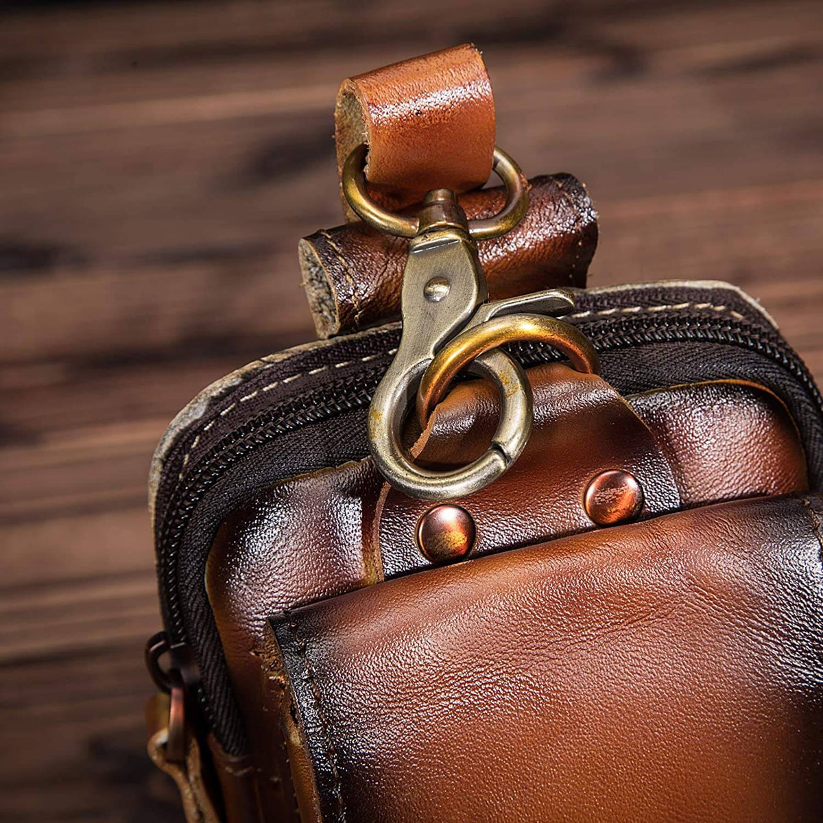 VYRELLO - Leather Waist Pack for Secure Hands-Free Carry