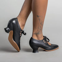 ELDOVRA - Edwardian Leather Heels for Comfortable All-Day Walking