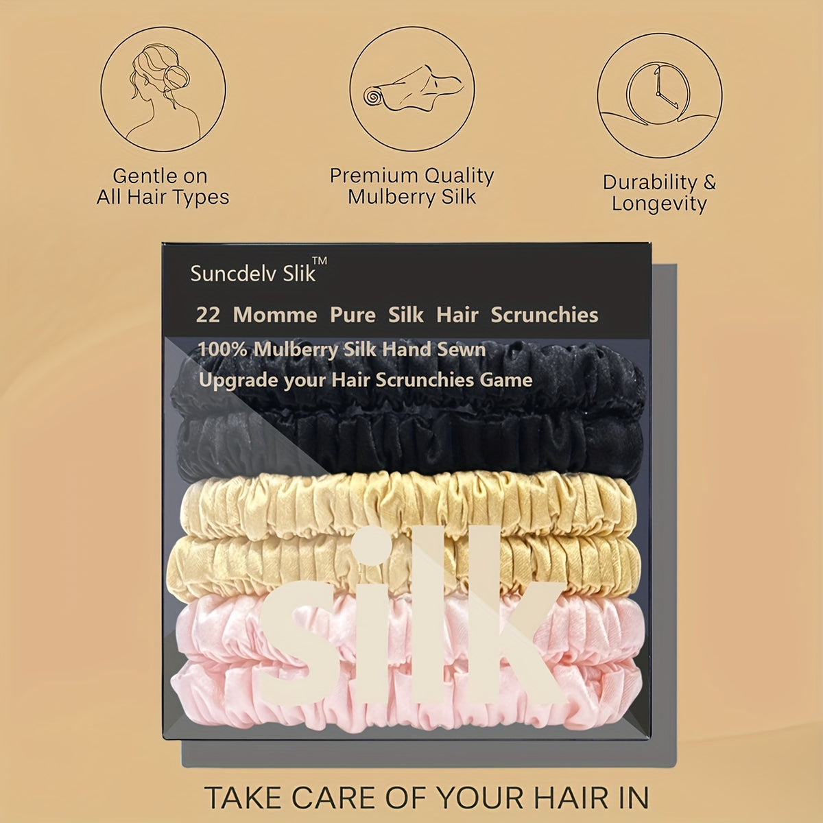 TRESYVA - Silk Scrunchie Set for Gentle, Friction-Reducing Styling