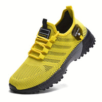 Men'S Breathable Mesh Sneakers - Lightweight Low-Top Training Shoes with EVA Cushioning, & Red Accents for Running, Hiking, Gym & Casual Wear - All-Season Comfort, Hiking Footwear, Sleek Sporty Design, Durable Traction Footwear