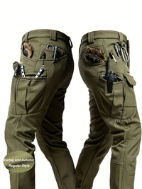 Men's Tactical Cargo Pants - Stretch Fabric with Multiple Pockets, Regular Fit, Machine Washable - Elastic Waist for Everyday Comfort - Durable Outdoor Hiking and Casual Workwear - Casual Cargo Pants