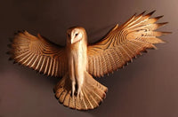 NOCTYRA - Handcrafted Wood Owl Wall Art for a Striking Focal Point