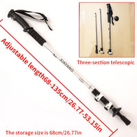 External Lock Trekking Pole Anti-Slip Lightweight Walking Stick Aluminum Alloy Telescopic Walking Stick Three Sections Adjustable Height Mountain Climbing Hiking Portable Unisex