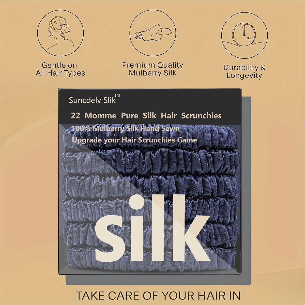 TRESYVA - Silk Scrunchie Set for Gentle, Friction-Reducing Styling