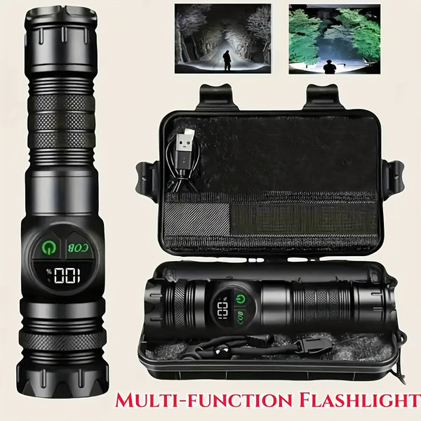 Multifunctional Rechargeable Flashlight with an Exquisite Case, Featuring Powerful Burst Brightness and Telescopic Zoom, Ultra-long Outdoor Battery Life, Work Light, Magnetic Repair Light, and Multifunctional Side Light. Suitable for Home