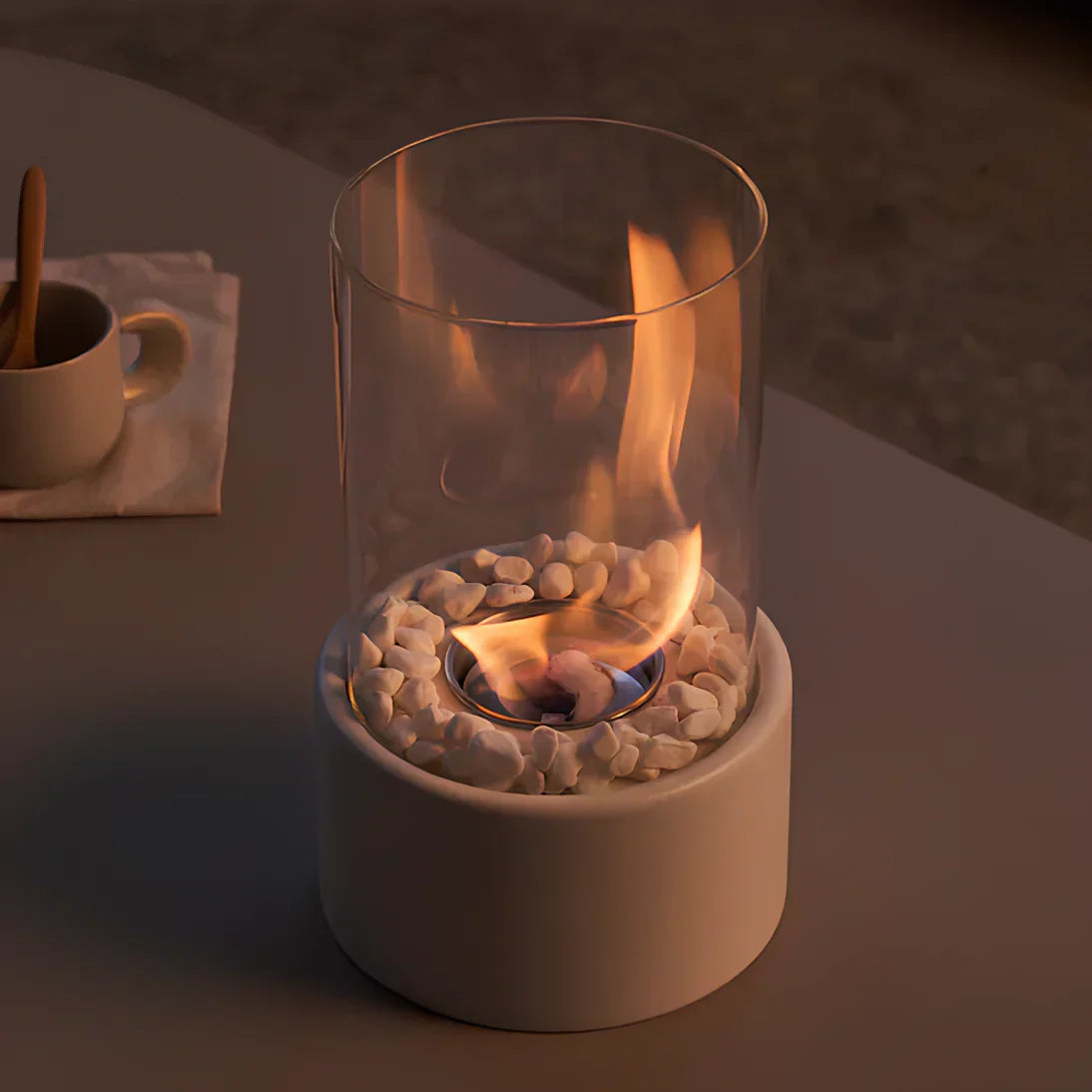 IGNELORA - Tabletop Bioethanol Fireplace for Smoke-Free Ambience