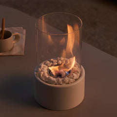 IGNELORA - Tabletop Bioethanol Fireplace for Smoke-Free Ambience