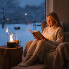IGNELORA - Tabletop Bioethanol Fireplace for Smoke-Free Ambience