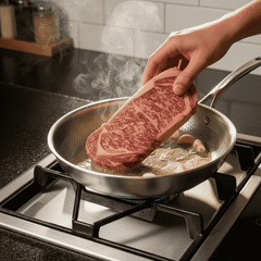 KULVORA - Coating-Free Stainless Steel Pan for Precise Searing