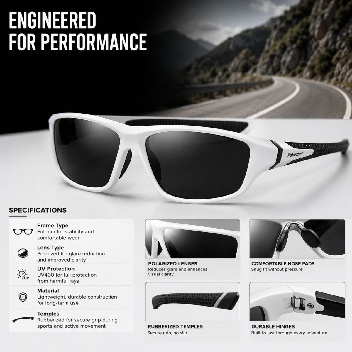GLAREBLOCK - Polarized Sport Sunglasses for Glare-Free Vision