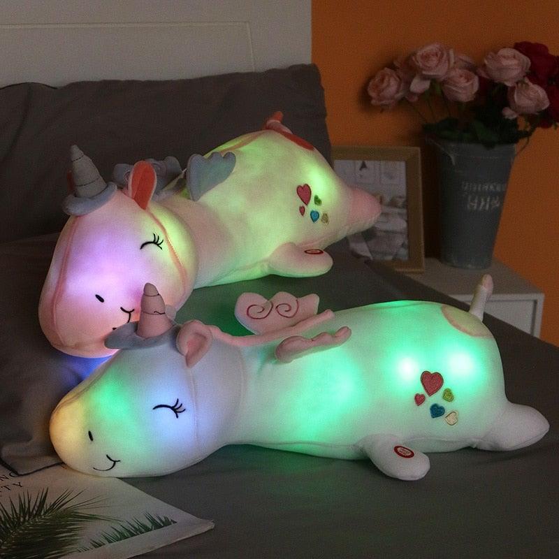 GLOWNIRA - Glowing Plush Unicorn for Comforting Bedtime Light