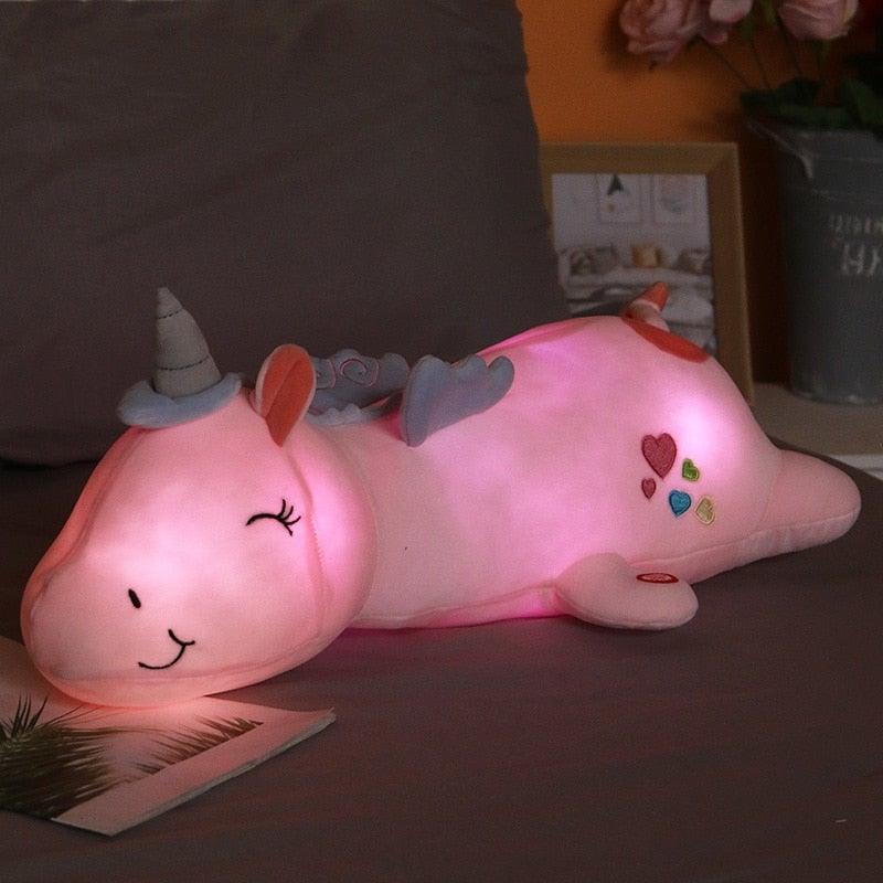 GLOWNIRA - Glowing Plush Unicorn for Comforting Bedtime Light