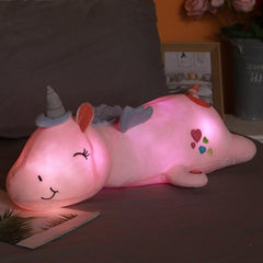 GLOWNIRA - Glowing Plush Unicorn for Comforting Bedtime Light