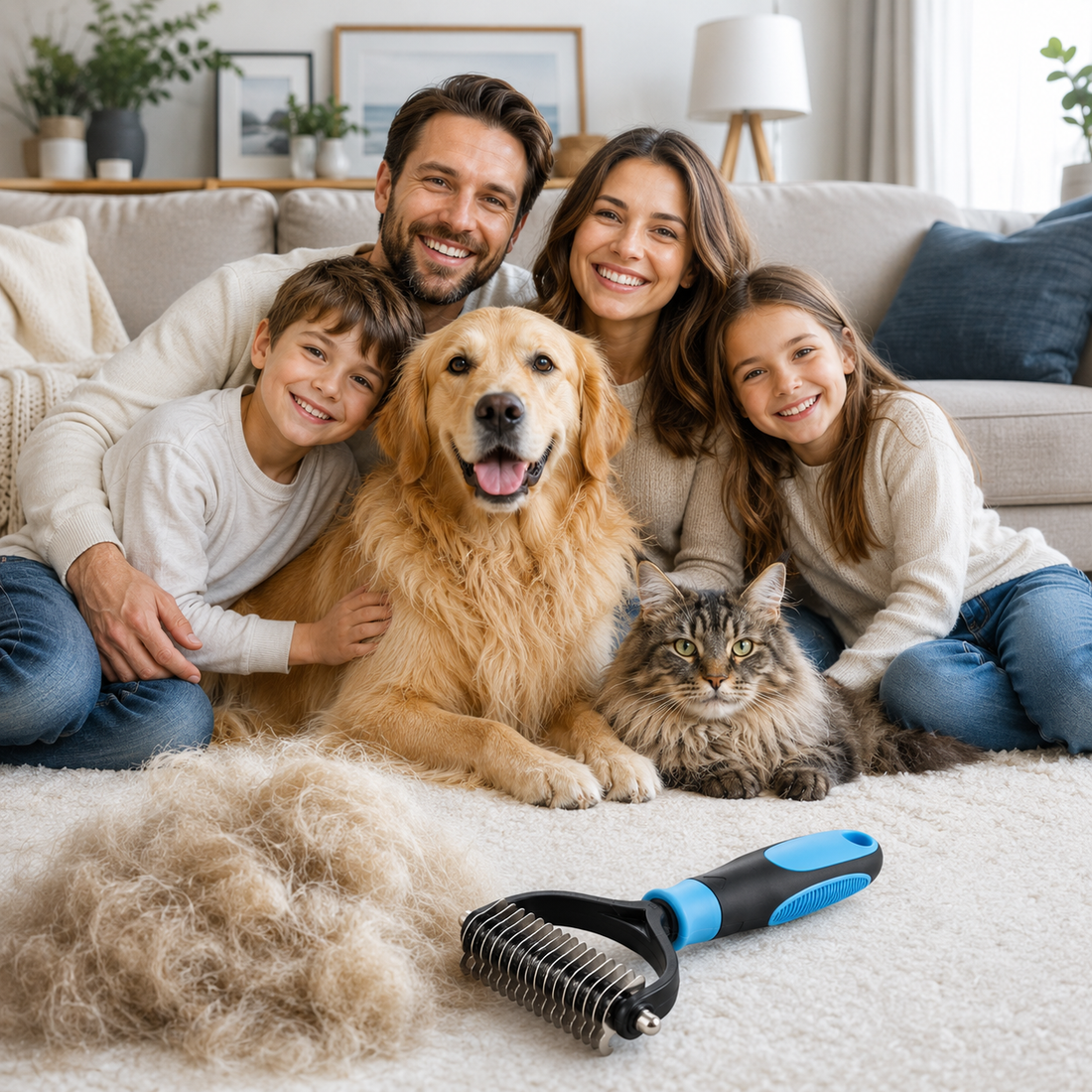 GROOMMASTER PRO – Dual-Sided Deshedding Brush for Dogs & Cats