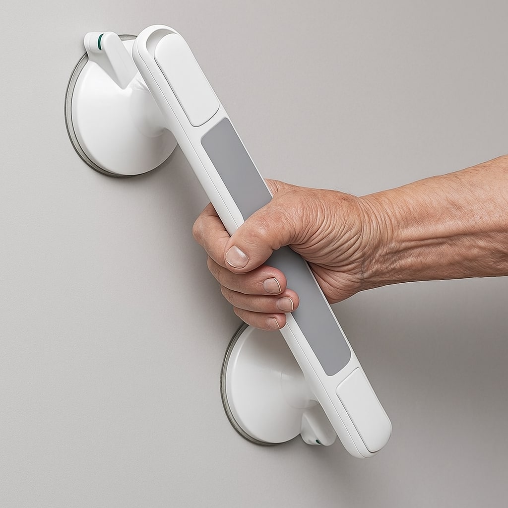 TILVORA - No-Drill Suction Grab Bar for Steadier Bathroom Support