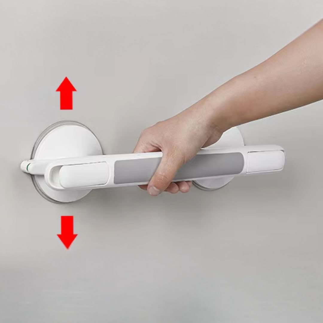 TILVORA - No-Drill Suction Grab Bar for Steadier Bathroom Support