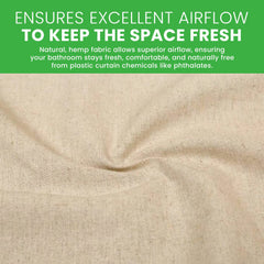 HEMVARA - Organic Hemp Shower Curtain for Liner-Free Bathing