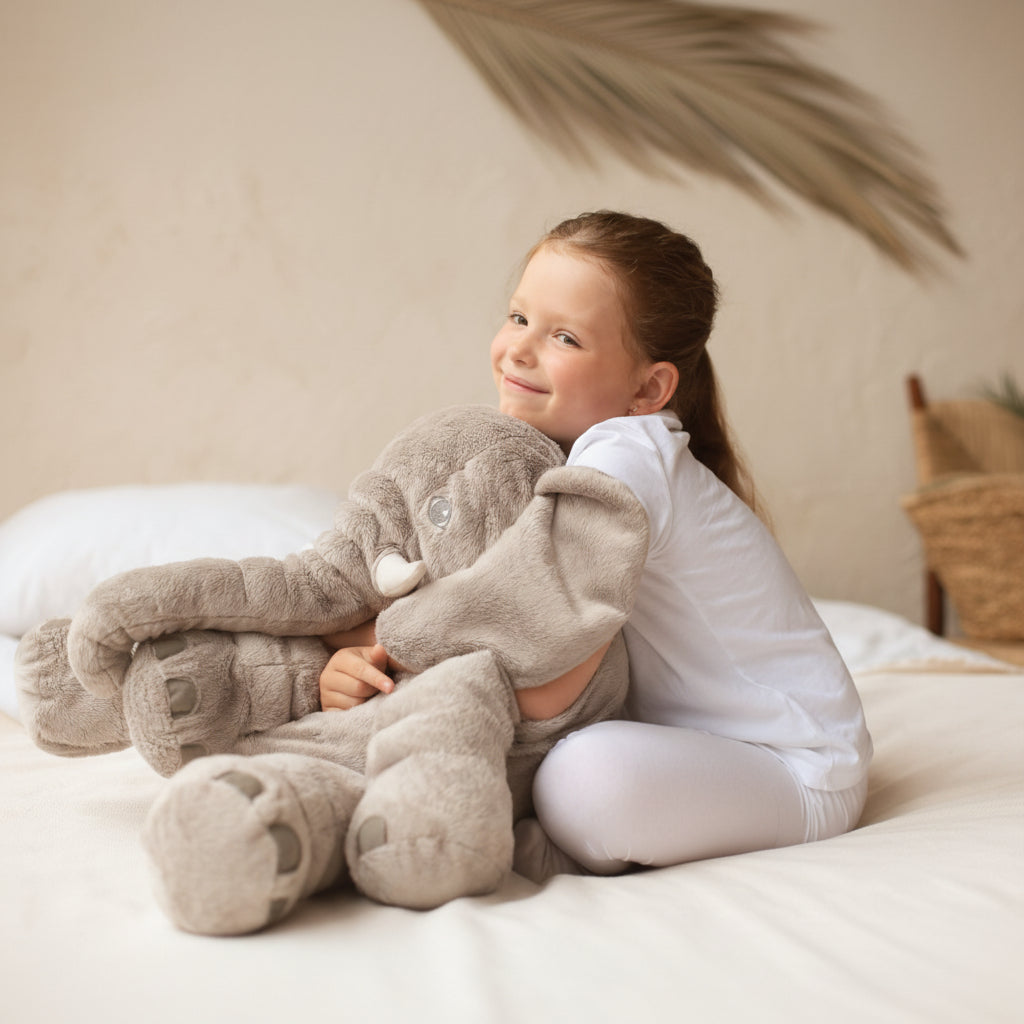 TRUNBLY - Plush Elephant Pillow for Cozy Cuddles and Nursery Decor