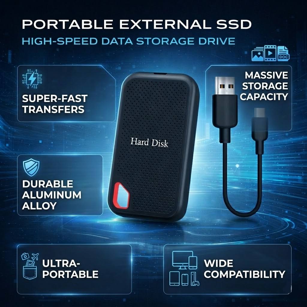 MEMVORA - Portable External SSD for Fast, Secure File Storage