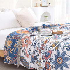 FLORAVYN - Reversible Floral Cotton Throw That Elevates Any Sofa