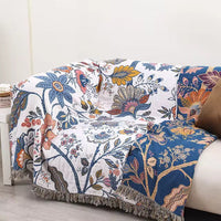 Rustic Artistic Flora Blanket | 100% Floral Cotton Blanket