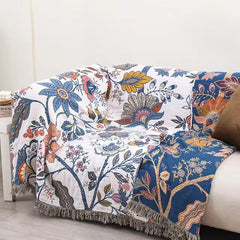 FLORAVYN - Reversible Floral Cotton Throw That Elevates Any Sofa