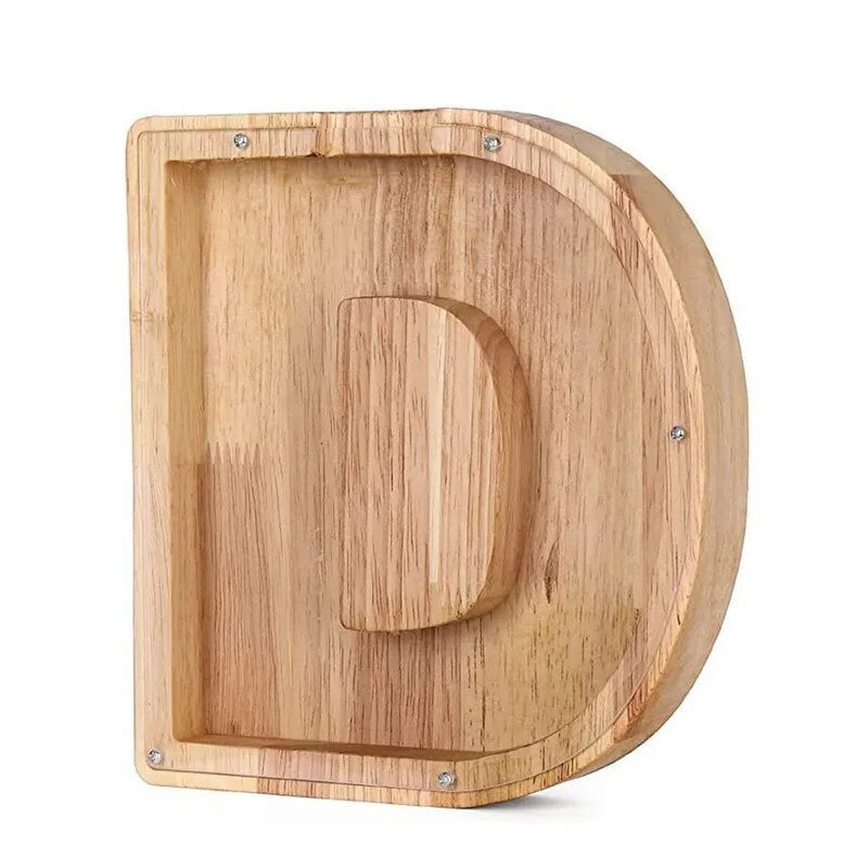 LETTRIVA - Wooden Letter Coin Bank for Visible Saving Progress
