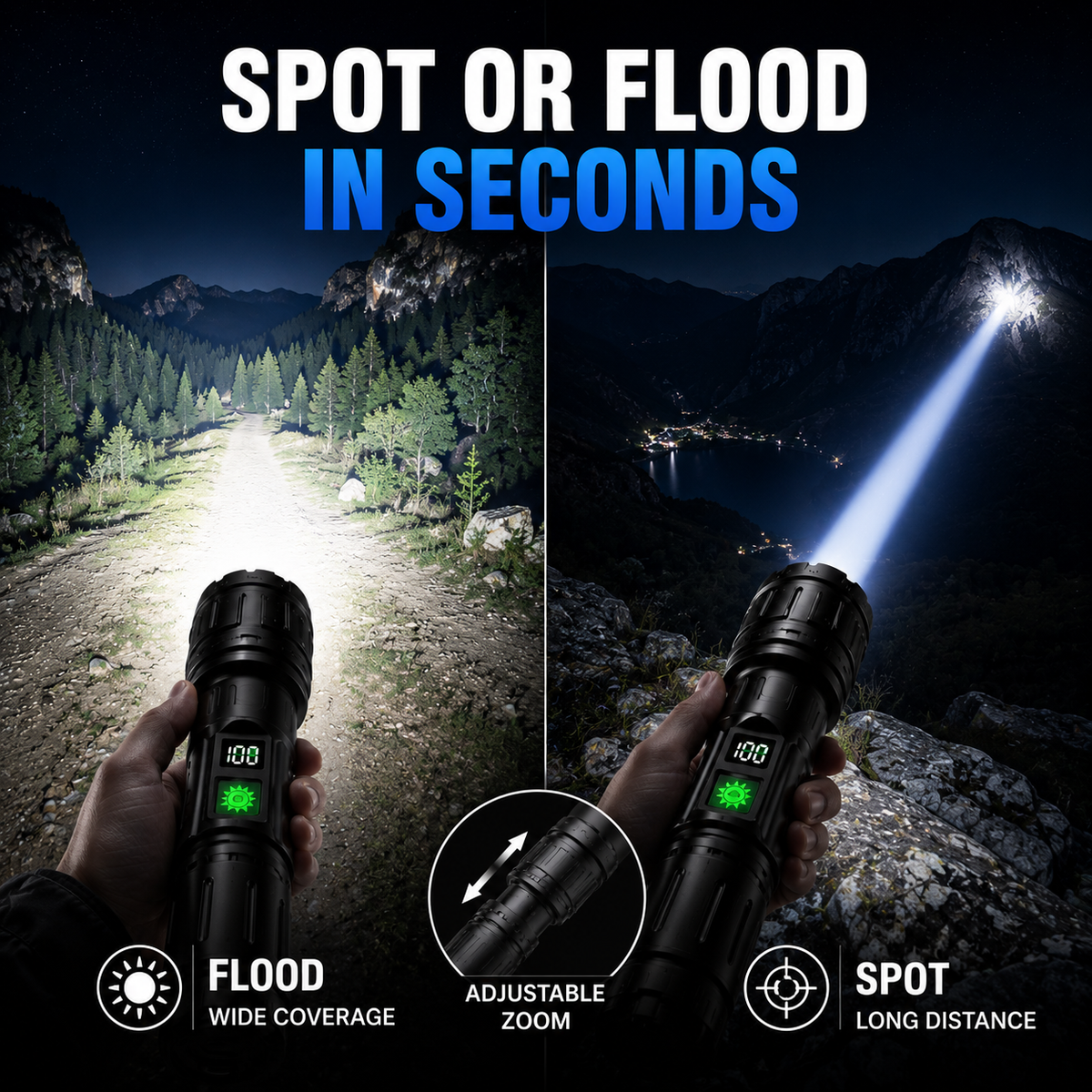 VAYLUXA - Rechargeable Tactical Flashlight for Emergency Visibility