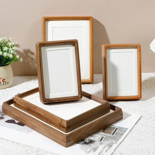 Houten Fotolijst met Afgeronde Hoeken en Acryl Voorplaat voor Tafelopstelling