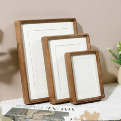 KERVILO - Sculptural Wood Photo Frame for Anchored Tabletop Display