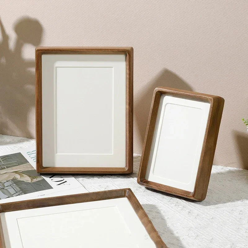 KERVILO - Sculptural Wood Photo Frame for Anchored Tabletop Display