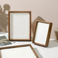 Houten Fotolijst met Afgeronde Hoeken en Acryl Voorplaat voor Tafelopstelling