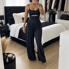 CINZARA - Cutout Wide-Leg Jumpsuit for an Effortless Silhouette