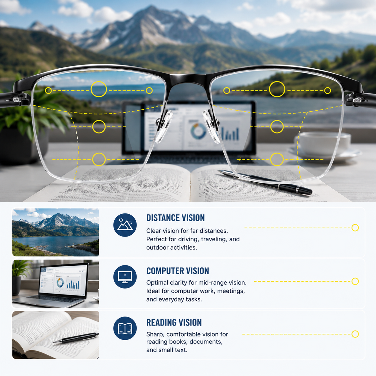 OPTIVISTA - Adaptive Glasses for Clear Vision at Every Distance