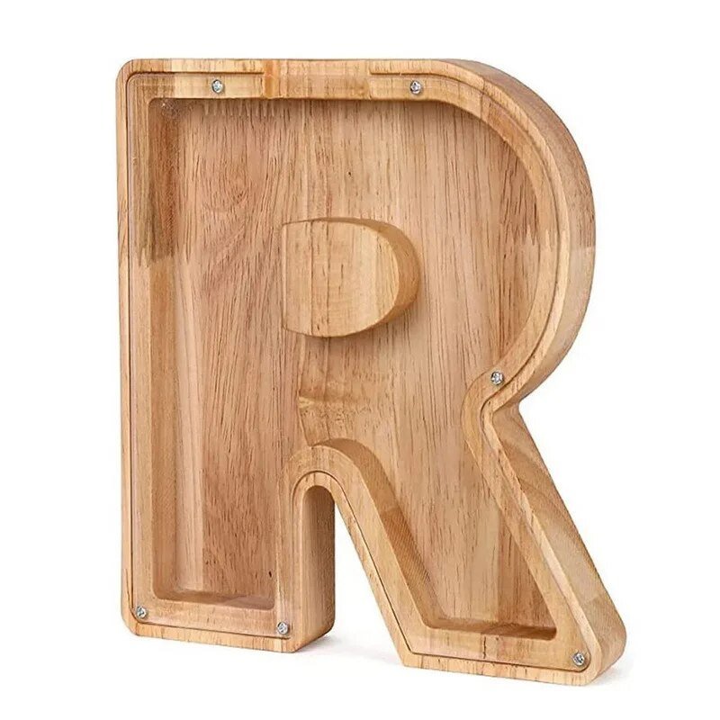 LETTRIVA - Wooden Letter Coin Bank for Visible Saving Progress