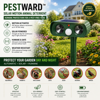 PESTWARD – Solar Motion Animal Deterrent for Humane Garden Protection