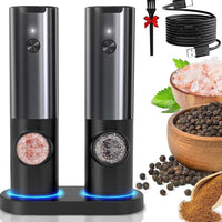 PEPRILO - Rechargeable Electric Mill Set for One-Handed Seasoning