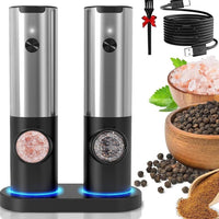 PEPRILO - Rechargeable Electric Mill Set for One-Handed Seasoning