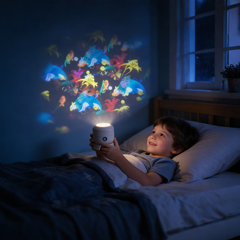 TIDELYN - Rotating LED Projector for Calming Ocean Ambience