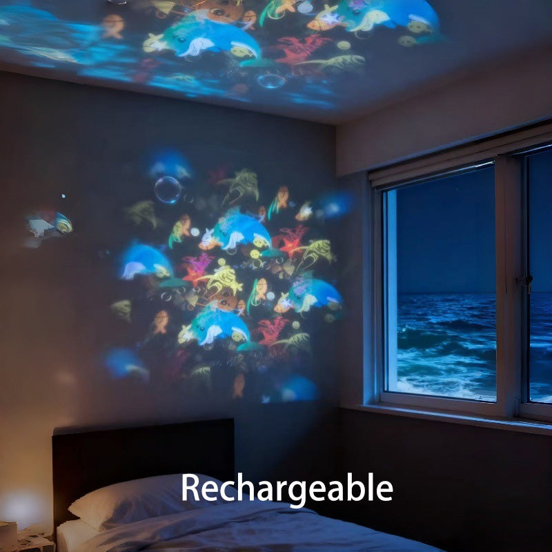TIDELYN - Rotating LED Projector for Calming Ocean Ambience